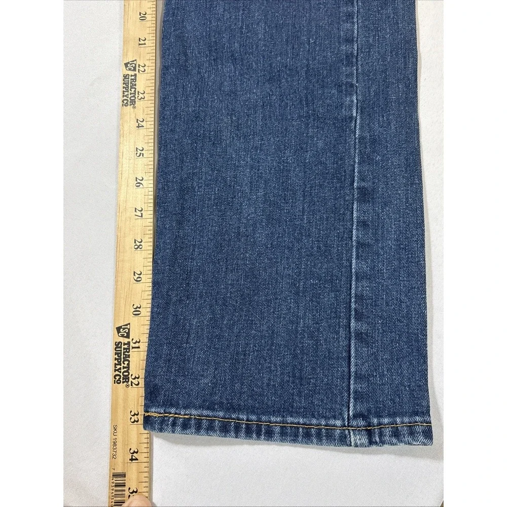 Men's Size 34x33 Levi 505 Regular Fit Denim Blue Jeans Medium‎ Dark Wash Stretch